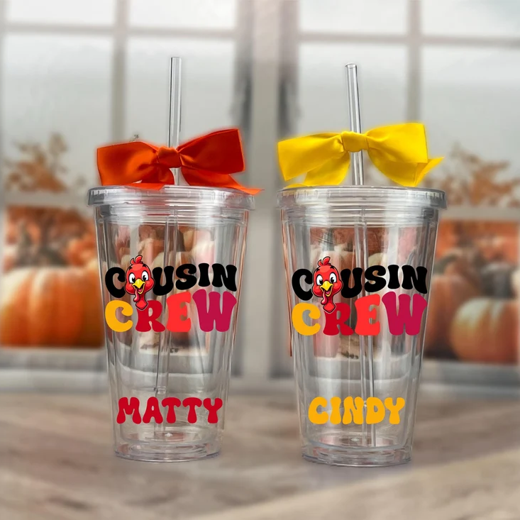 Personalized Kids Thanksgiving Acrylic Tumbler Party Favors