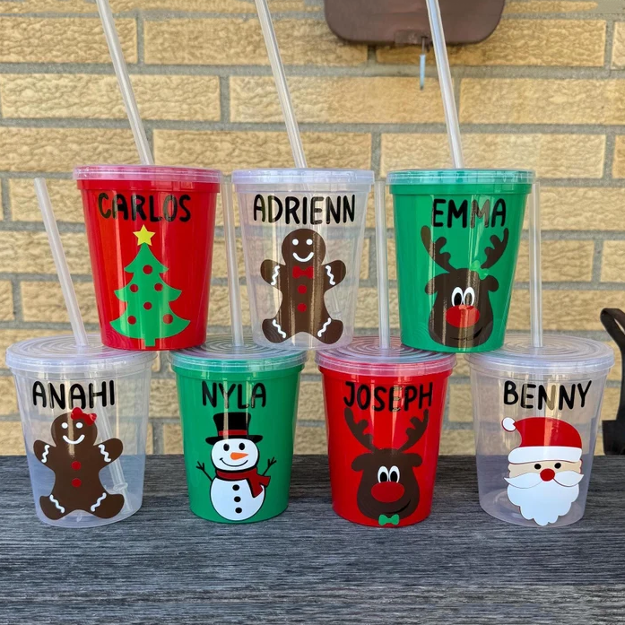 Personalized Kids Christmas Cups Party Favors