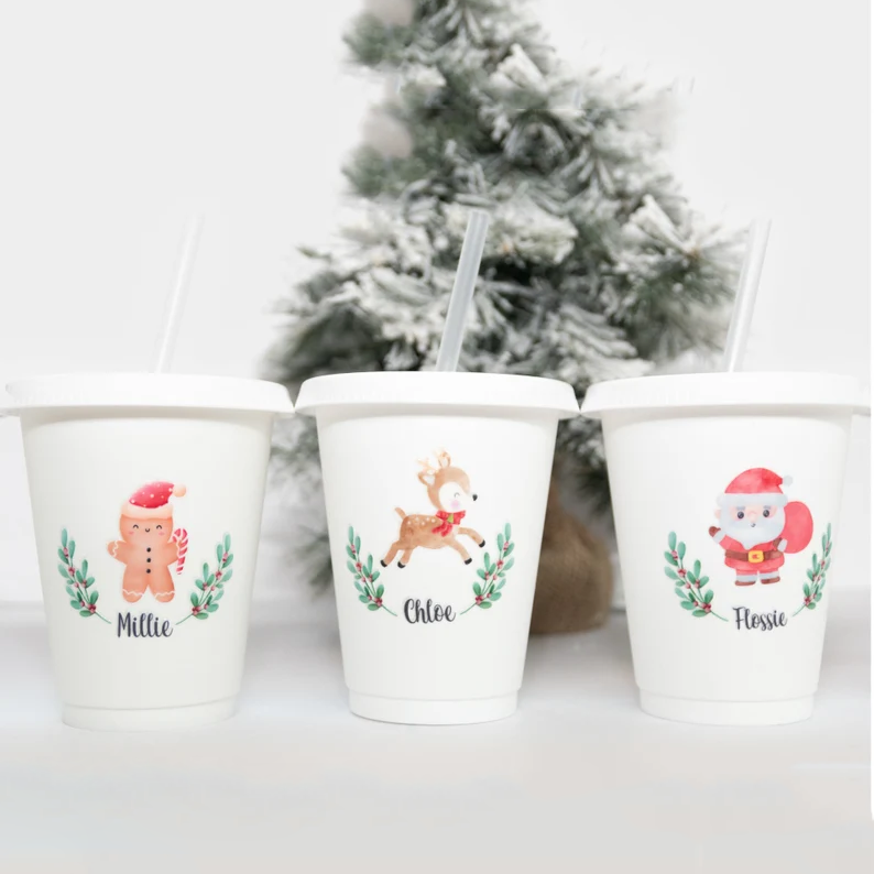 Personalized Kids Christmas Cups Party Favors